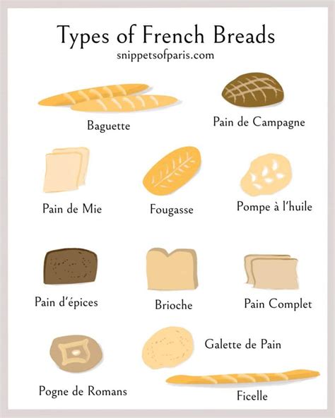 Bread types french. J.P. Edwards (2017) listed some of the different bread types that are baked around the world, namely unleavened bread, sour dough bread, French breads, brown and wholemeal, wheat germ breads, high protein breads, high fibre and multigrain breads, soft grain breads, ethnic multigrain breads, slimming and health high fibre breads, added … 