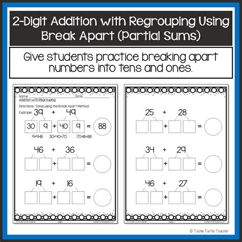 Break Apart 2 Digit Addition Worksheets