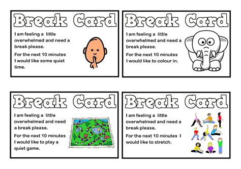 Break Card Printable