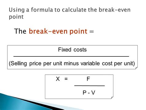 Break Even Analysis Template Formula To Calculate Break Even Point