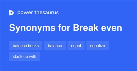 Break Even Synonyms In Englis