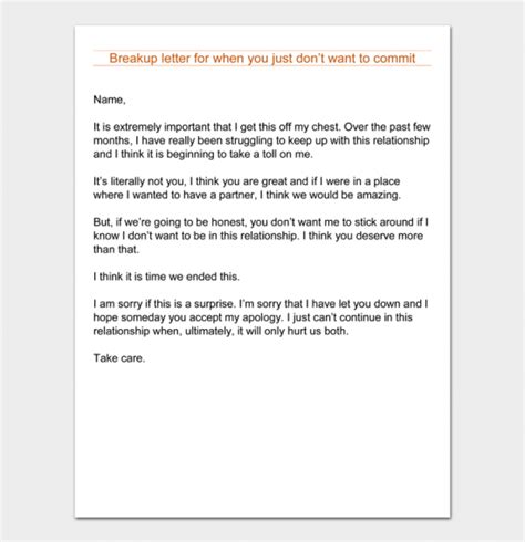 Break up Letter How to Write (10+ Free Examples) DocFormats