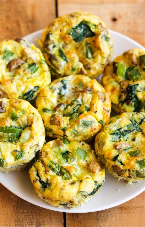 Breakfast Egg Muffins with Mushrooms and Spinach