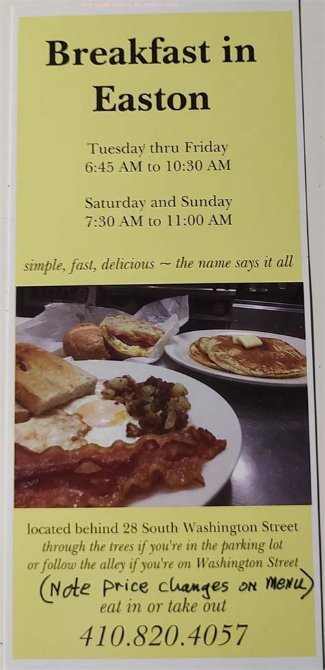 Breakfast in easton. Breakfast in Easton, Easton, Maryland. 1,436 likes · 11 talking about this · 353 were here. Best breakfast in town! 
