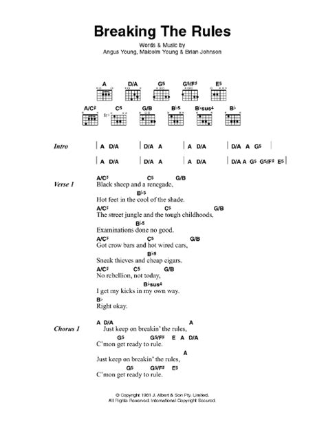 Breaking The Rules chords & tabs by Ac Dc @ 911Tabs