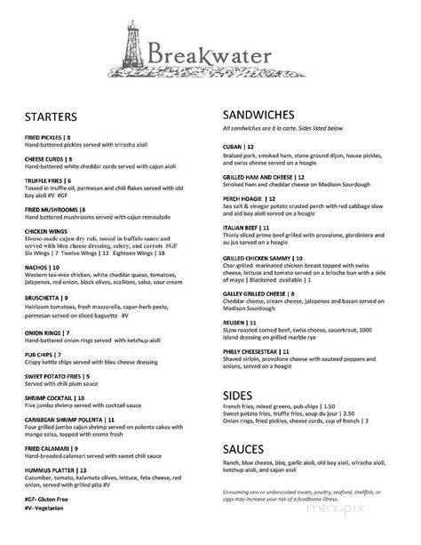 Breakwater monona menu. Oct 8, 2023 · Breakwater. (4 Reviews) 6308 Inland Wy, Monona, WI 53713, USA. Breakwater is located in Dane County of Wisconsin state. On the street of Inland Way and street number is 6308. To communicate or ask something with the place, the Phone number is (608) 416-5388. You can get more information from their website. 