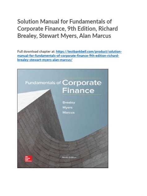 Brealey corporate finance 9th edition solutions manual. - Endangered animals a reference guide to conflicting issues.