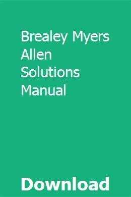 Brealey myers allen 10th solution manual. - Wastewater treatment plant operations made easy a practical guide for licensure.