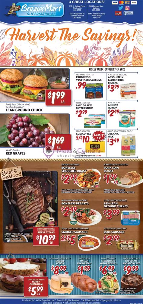 You are viewing Breaux Mart (Special Offer - New Orleans) Weekly Ad preview valid from 04/24/2024 to 04/30/2024. Browse through the Breaux Mart Weekly Ad preview published on 24th April containing 2 pages. Breaux Mart flyer is categorized for your best orientation in sales ads and it is easy to find the most popular products for best prices.