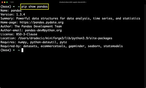 Brew install python version.  Now you have Python, Pip, and Pandas installed o...