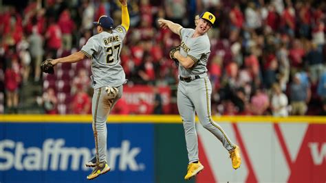 Brewers shut out Reds for 3rd straight game, take sole NL Central lead with 3-0 win