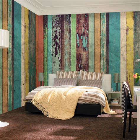 Brewster Home Fashions Colored Wood Wall Mural