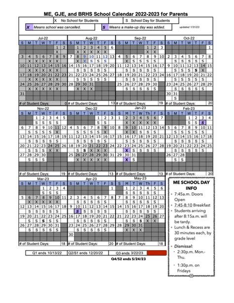 Brhs Calendar