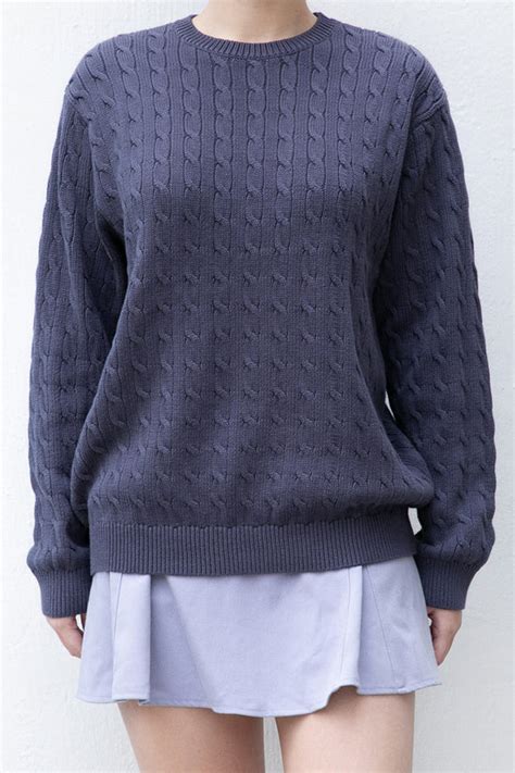 Brianna Cotton Cable Knit Sweater Brandy Melville