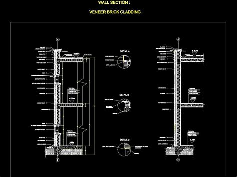 Brick Veneer Wall Cladding In AutoCAD CAD library