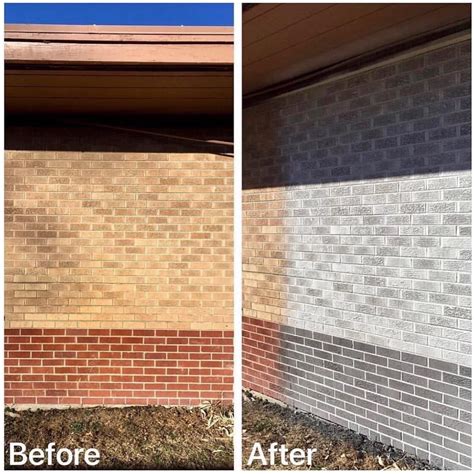 Brick staining before and after. The instructions with most acid stains (as well as concrete sealers and coatings) say to wait at least 28 days after pouring a slab before finishing it, with some recommending as long as 60 days. However, a lot depends on the consistency of the concrete and the weather conditions. If the concrete mix was stiff without too much water … 