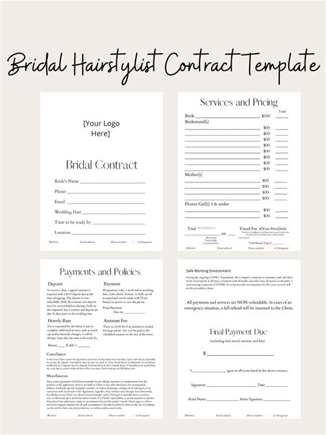 Bridal Hair Contract Template