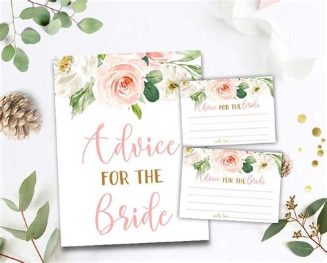 Bridal Shower Advice Cards Flowers - Etsy