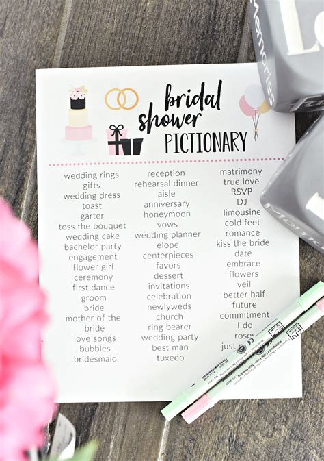 Bridal Shower Pictionary Game - Fun-Squared