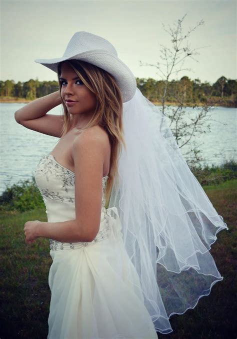 Bride Cowboy Hat With Veil Bride Cowgirl Hat …