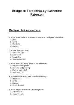 Bridge To Terabithia Multiple Choice
