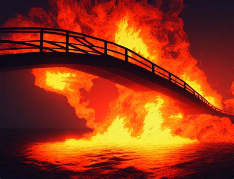 Bridge and burn. You burn a bridge when you break up with your sweetheart via text message, tell him or her never to contact you again and then change your phone number. For the most part, the advice "Never burn ... 
