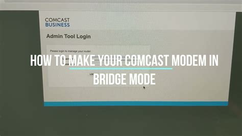 This logs you into the modem's admin page. Find the bridge