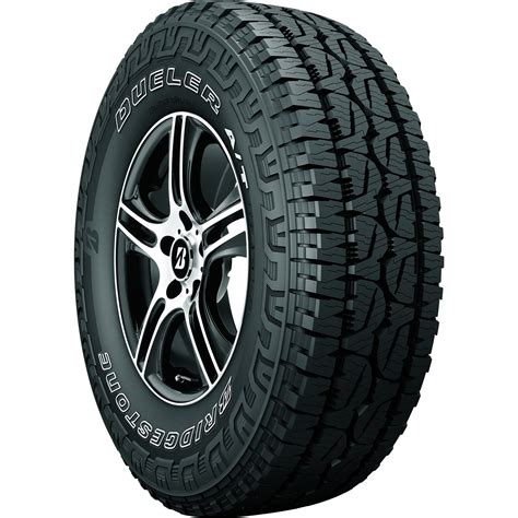The Bridgestone Dueler A/T Revo 3 is an all-terrain, all-season SUV and light truck tire that offers sturdy off-road traction without compromising its on-road comfort. That means you can look forward to a smooth, quiet ride on the highway and superb handling on rough trails―no matter what nature throws your way. The Dueler A/T Revo 3 maintains versatile performance wherever you go.. 