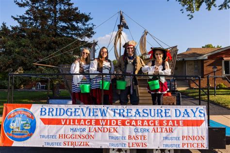 Bridgeview treasure days. Treasure Days Week 3 (08:00 AM - 03:00 PM) ... 2021-September 26, 2021. 08:00 AM - 03:00 PM. Come out and shop the homes south of 87th Street this weekend and hunt for treasure in Bridgeview! Bridgeview Community Tree Planting (09:00 AM - 01:00 PM) Event details. September 25, 2021 ... Join the Bridgeview community to plant 40 trees at ... 