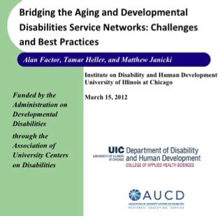 Bridging the Aging and Developmental Disabilities Service Networks Ch 