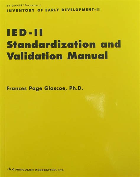 Brigance diagnostic inventory of early development ii ied ii standardization and validation manual. - Artículos de el contemporáneo [por] juan valera..