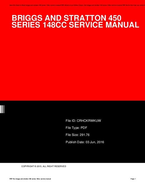Briggs and stratton 450 series 148cc repair manual. - Cassa rurale nella cultura e nella storia del valdarno.