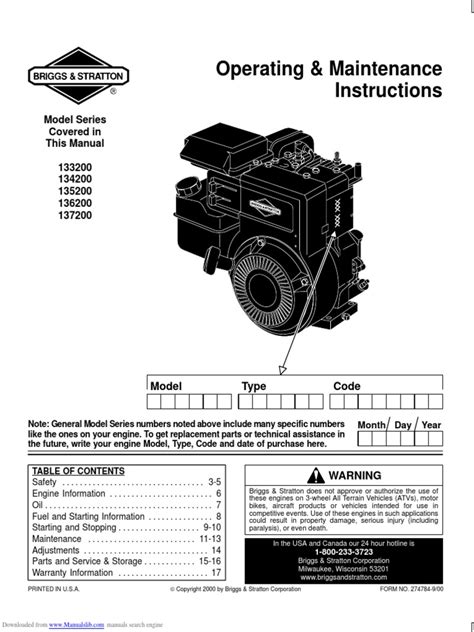 Briggs and stratton repair manual model 135232. - Le r.i.n. de 1960 à 1963.