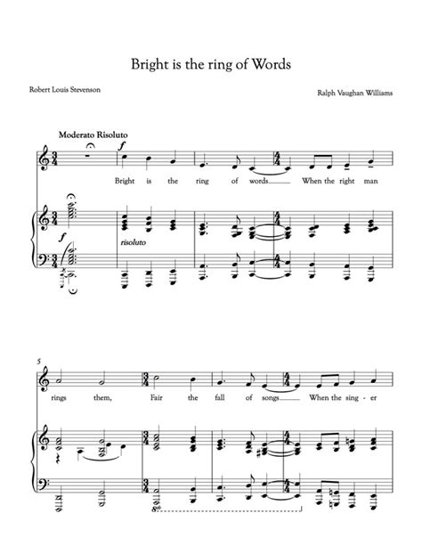 Bright Is The Ring Of Words C Major - musicsheets.org