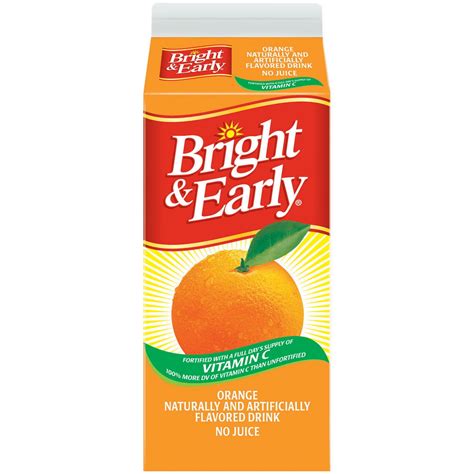 Bright and early. Get Bright & Early Orange Frozen Concentrate Breakfast Beverage delivered to you in as fast as 1 hour via Instacart or choose curbside or in-store pickup. Contactless delivery and your first delivery or pickup order is free! Start shopping online now with Instacart to get your favorite products on-demand. 