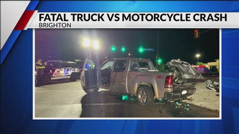 Brighton PD investigate fatal crash with motorcycle and truck