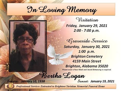 Sep 25, 2021 · 359 views, 4 likes, 5 loves, 0 comments, 2 shares, Facebook Watch Videos from Brighton Christian Memorial Funeral Home: Brighton Christian Memorial Funeral Home was live. . 