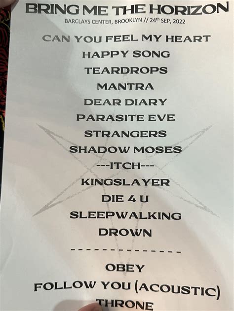 Bring Me The Horizon setlist from The Armory in M