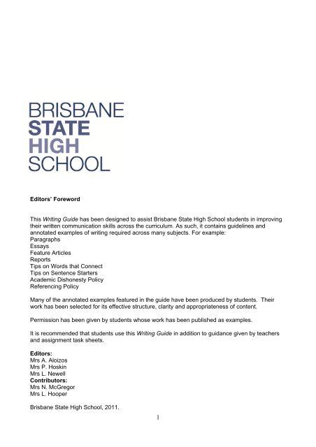 Brisbane state high school writing guide. - Lighting handbook for television theatre and professional photography.