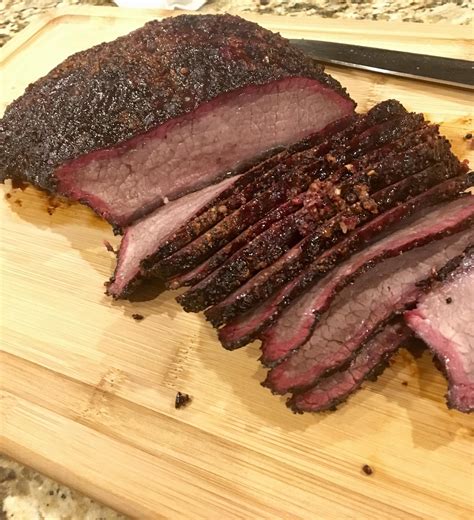 Brisket flat. Both flat and point need to be cooked low and slow to get the most flavor. Brisket flat is the leaner cut of the two, with only 220 calories per 100 grams, while the point has 330 calories per 100 grams. Point also has more protein per serving at 29 grams, while flat only has 22 grams. 