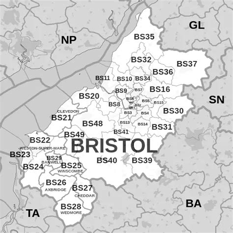 Bristol Postal Codes, Bristol Zip Codes, England, United Kingdom