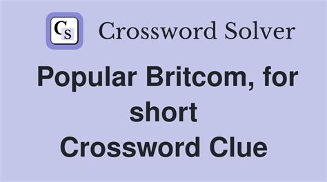 Britcom starring jennifer crossword. The Crossword Solver found 30 answers to "BRITCOM STARRING JENIFER SAUNDERS", 5 letters crossword clue. The Crossword Solver finds answers to classic crosswords and cryptic crossword puzzles. Enter the length or pattern for better results. Click the answer to find similar crossword clues . Enter a Crossword Clue. Sort by Length. 