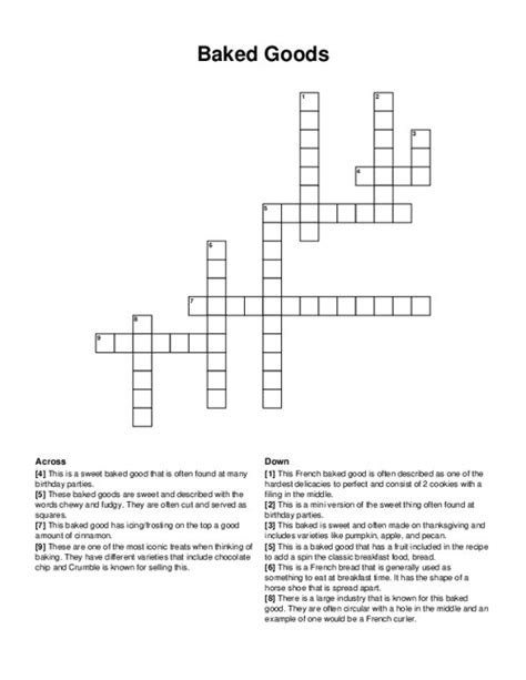 British Baked Good Crossword