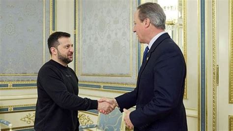 British Foreign Secretary David Cameron meets Zelenskyy in first overseas visit as top UK diplomat