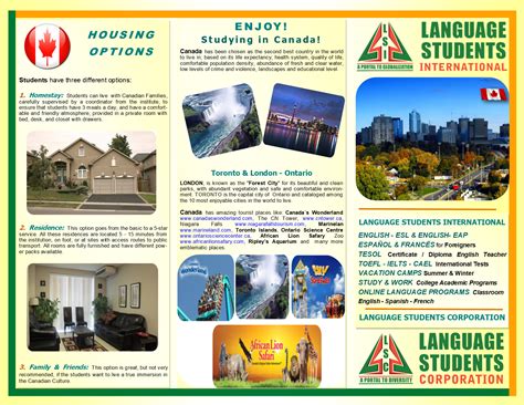 Brochure in English Language Students