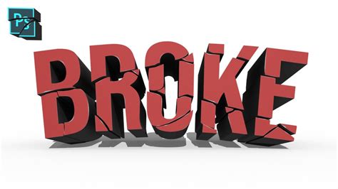 Broken 3D Text Effect Typography Tutorial