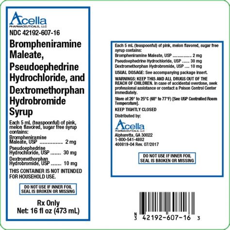 BROMPHEN-PSE-DM 2-30-10 MG/5 ML: Pharmacy Type Indicator : C/I: OTC : N: Explanation Code : 1, 5: Classification for Rate Setting .... 
