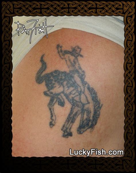 Bronc Rider Tattoo (decades old) in 2020 Nc tattoo, King horse, Horse