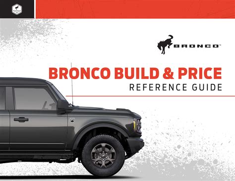Bronco Build and Price Reference Guide