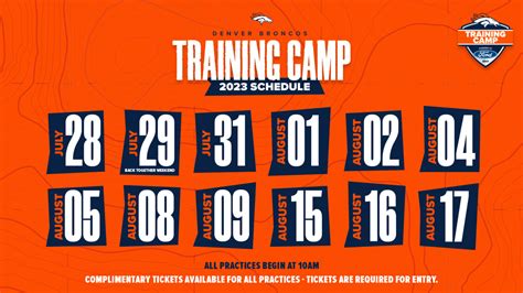 Broncos announce training camp schedule, and tickets are required for entry